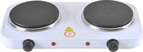 Doppia Piastra Fornello Elettrico da Campeggio 2000W Bauer Bianco...