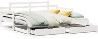 Dormeuse Letto Estraibile e Cassetti Bianco 90x190cm Legno Pino 3302242