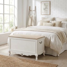 Baule in legno di paulownia shabby chic