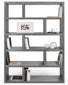 Libreria grigia in cemento 120x173 cm Dublin - TemaHome