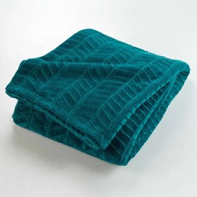 Copriletto blu in microflanella 180x220 cm Arya – douceur d'intérieur