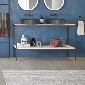 Mobile bagno metallico 135 cm con due piani NET-135 - KAMALU