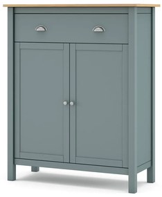 Cassettiera verde polveroso in pino massiccio 90x110x40 cm Misti – Marckeric