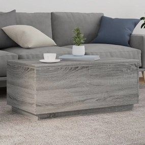Tavolino Da Soggiorno Con Luci Led Grigio Sonoma 90x50x40 Cm /