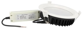 Lampada Faro Led Incasso Da Soffitto 25W Bianco Neutro Rotondo Per Negozio Diametro 170mm IP44