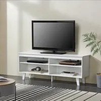 Mobile TV Stenlse Armadio Basso 58 x 150 x 38 cm Bianco [en.casa]