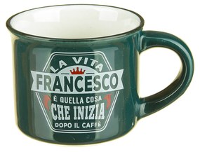 Tazzina caffè con nome Francesco in gres porcellanato