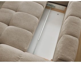 Divano angolare grigio tortora allungabile e con contenitore (penisola a sinistra/a L) con rivestimento in ciniglia Everest – Bobochic Paris