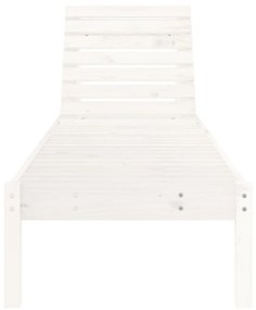 Lettini prendisole 2pz bianchi 199,5x60x74 cm massello di pino