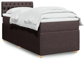 Giroletto A Molle Con Materasso Marrone Scuro 90x190cm Tessuto /