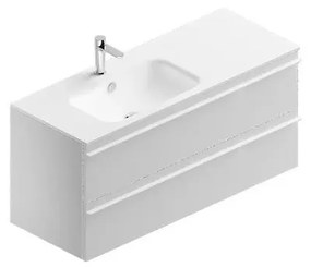 Mobile sottolavabo e lavabo Linea bianco opaco in truciolare L 120 x H 55 x P 46 cm 1 vasca 2 cassetti