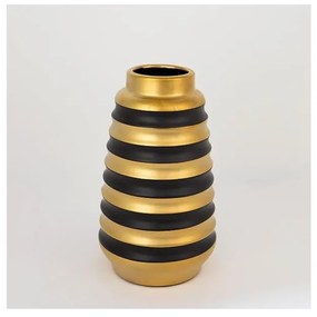 Vaso in ceramica 25x14 cm oro/nero