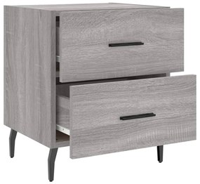 Comodini 2 pz Grigio Sonoma 40x35x47,5 cm in Legno Multistrato