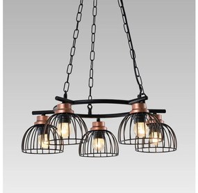 Prezent 75466 - Lampadario a sospensione con catena BASKET 5xE27/60W/230V