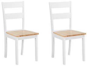 Set di 2 sedie legno bianco e marrone GEORGIA Beliani