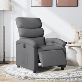 Poltrona Elettrica Reclinabile Grigio Scuro İn Tessuto /