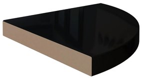 Scaffali angolari a parete 2 pz nero lucido 35x35x3,8 cm mdf