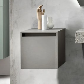 Mobile sospeso bagno 1 anta 40 cm in nobilitato PIAVE Tortora frassinato