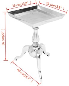 Tavolino da salotto rotondo in alluminio argento