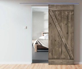 Porta scorrevole Horse Ebano in legno marrone, L 86 x H 215 cm, con binario Alu/legno Reversibile