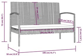 Set Divani da Giardino 16 pz con Cuscini in Polyrattan Grigio