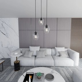 Lampadario a Sospensione in Acciaio e Vetro ISTAR 3 BL PREMIUM 3xE27