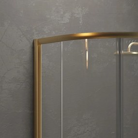 Box doccia semicircolare 90x90 finitura oro opaca KE-2000R - KAMALU