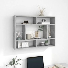 Scaffale A Parete Grigio Cemento 75x16x55 Cm Legno Multistrato /