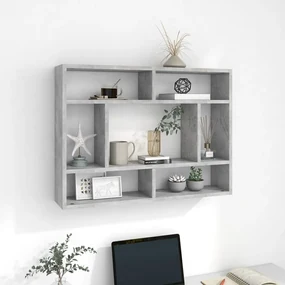 Scaffale A Parete Grigio Cemento 75x16x55 Cm Legno Multistrato /