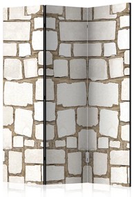 Paravento separè Puzzle di pietra - texture beige di mattoni in architettura