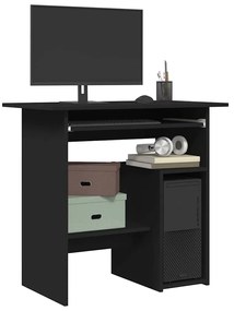 Scrivania Nera 80x45x74 Cm İn Legno Multistrato /