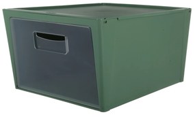 Scatola organizer con sportello 15 L 37x27,7 cm verde