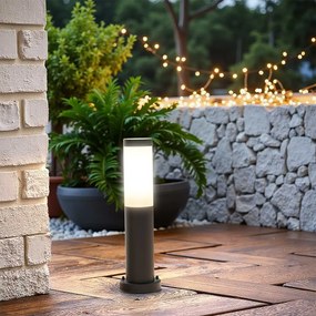 Paletto da Giardino 40cm, Acciaio Inox NERO, IK06, IP54, base E27 Base E27