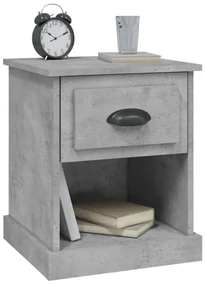 Comodini 2 pz grigio cemento 39x39x47,5 cm in legno multistrato