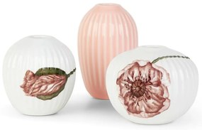 Vasi in porcellana dipinti a mano bianco/rosa in set di 3 pezzi Hammershøi - Kähler Design