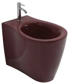 Bidet filomuro SOFT OLYMPIA CERAMICA L 36 x H 42 x P 55 cm Melanzana lucido