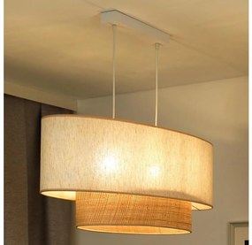 Duolla - Lampadario a sospensione con filo DOUBLE OVAL NATURE 2xE27/15W/230V color crema/beige