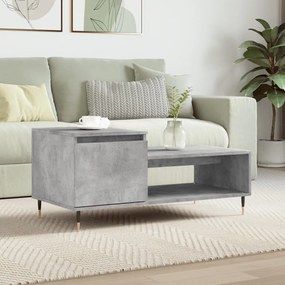 Tavolino Salotto Grigio Cemento 100x50x45 Cm Legno Multistrato /