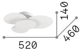 Plafoniera Moderna Cloud Metallo Bianco Led 33W 3000K Luce Calda