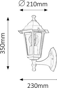 Rabalux 8203 - Applique da esterno VELENCE 1xE27/60W/230V