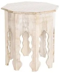 Tavolo aggiuntivo DKD Home Decor 49 x 49 x 53,5 cm Marrone Bianco Legno di mango