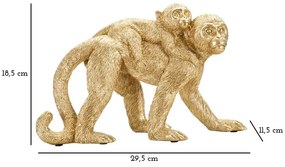 Statuetta in poliresina altezza 18,5 cm Monkey Mom - Mauro Ferretti