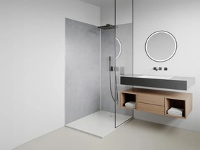 Pannello per parete da doccia effetto cemento cerato alluminio profili L90xL120xH210cm - Lotto di 2 - ARFINO