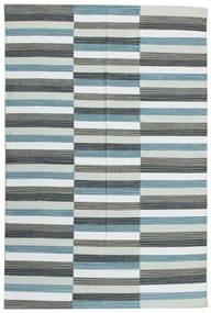 Tappeto Playfull geometrico in cotone blu, L 200 x L 140 cm