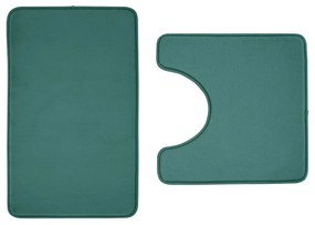 Set di tappetini per il bagno verdi in memory foam 2 pz per WC 50x80 cm Anti-Bacterial – Catherine Lansfield