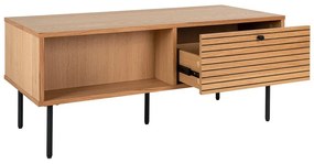 Tavolino color naturale con piano effetto rovere 50x100 cm Kyoto - House Nordic