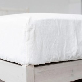 Lenzuolo bianco in lino con angoli 160x200 cm - Linen Tales