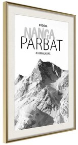 Poster  Peaks of the World: Nanga Parbat  Cornice Quadri Cornice d'oro con passe-partout, Larghezza x Altezza Home decor 30x45