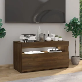 Mobile porta tv con luci led rovere marrone 75x35x40 cm