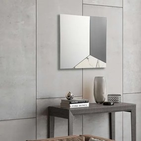 Specchio moderno 80x80 cm vetro fumč e laminato effetto bianco - GEORGE